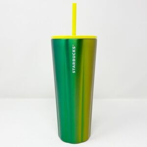 STARBUCKS LIME SPECKLE STAINLESS‎ STEEL COLD CUP VENTI NWT